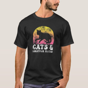 Katzen & Amateurfunk Vintage Retro Hobby T-Shirt