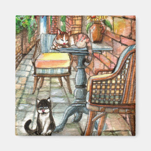 Katzen an der Hinteralle Magnet