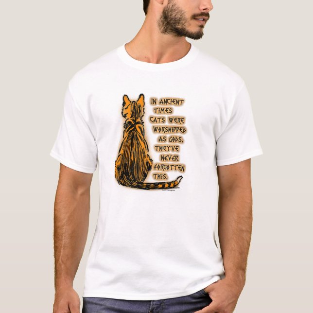 Katzen angebetet als Götter T-Shirt (Vorderseite)