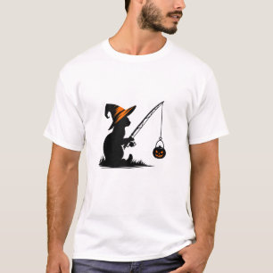 Katzen-Angeln-Kürbis-Halloween-Kostüm Katzenliebha T-Shirt