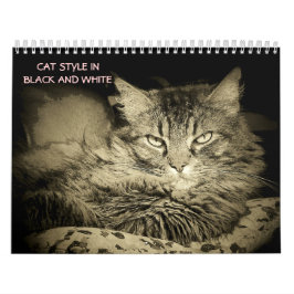 Katzen-Art DJ in Schwarzweiss Kalender