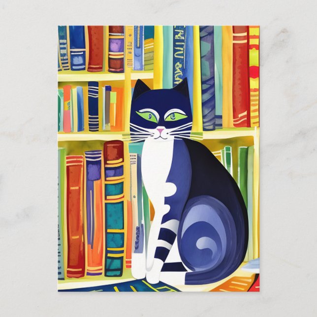 Katzen-Ästhetik buchen - Katze in einer virtuellen Postkarte (Vorderseite)