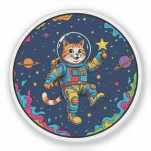 Katzen-Astronaut - Sternenbeobachtungs-Weltraumabe Aufkleber
