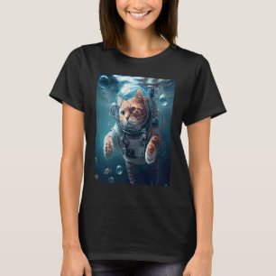Katzen-Astronaut Unterwasser T-Shirt