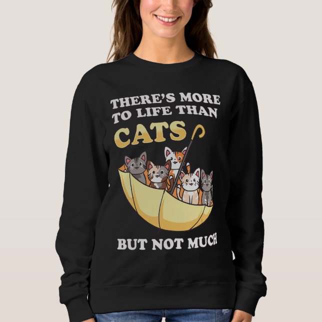 Katzen Auf dem Kopf Schirm Kitty Pet Spaß Sweatshirt (Vorderseite)