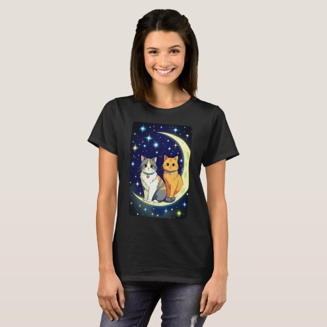KATZEN AUF DEM MOND T-Shirt (Vorne ganz)