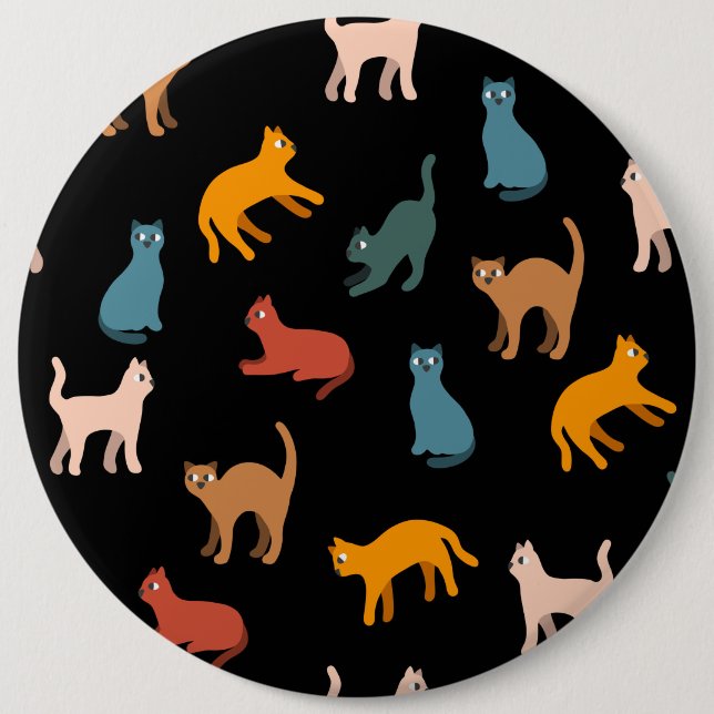 Katzen auf dem Schwarzen Button (Vorderseite)
