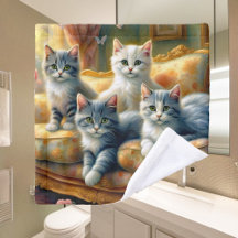 Katzen auf dem Sofa - niedliche Szene im Vintagen