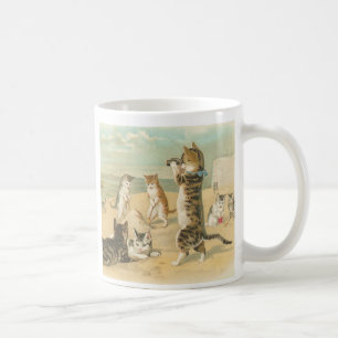 "Katzen auf dem Strand" Vintage Tasse