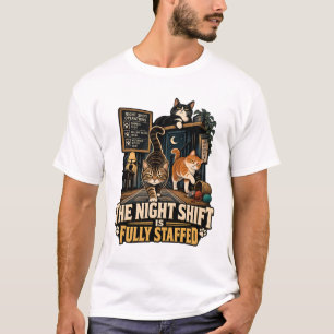 Katzen auf der Nachtschicht T-Shirt