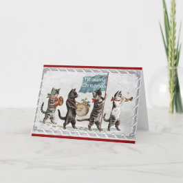 Katzen auf der Weihnachtskarte Feiertagskarte