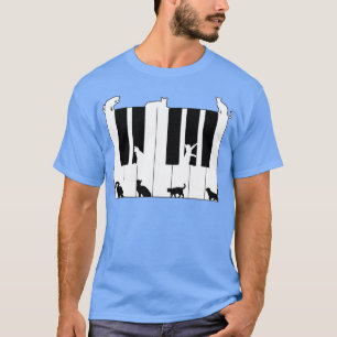 Katzen auf Klaviertasten T-Shirt