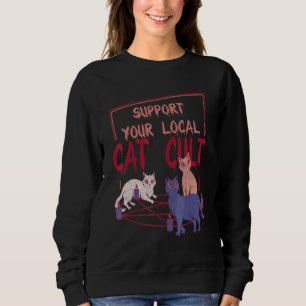 Katzen auf Pentagram unterstützen Ihren lokalen Ka Sweatshirt