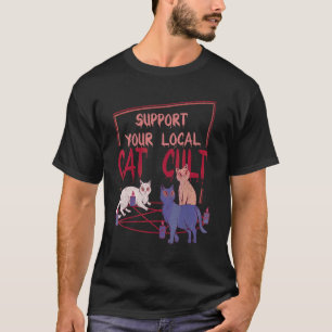 Katzen auf Pentagram unterstützen Ihren lokalen Ka T-Shirt