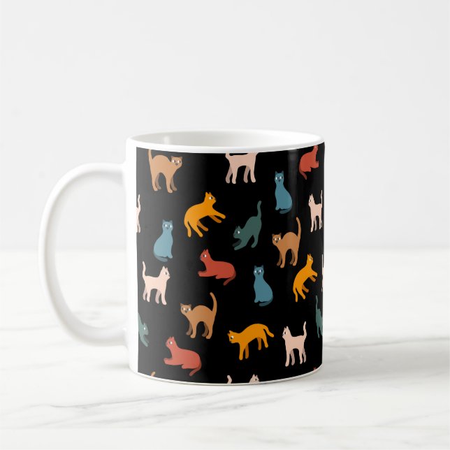 Katzen auf schwarz kaffeetasse (Links)