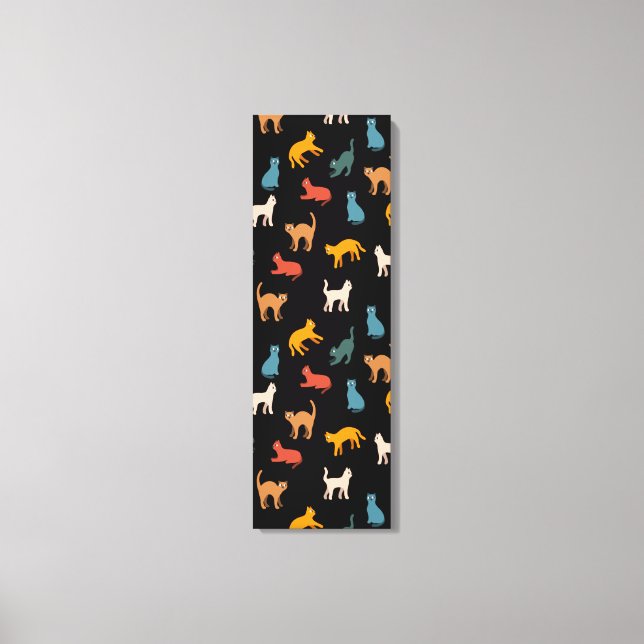 Katzen auf schwarz leinwanddruck (Vorderseite)