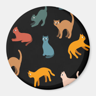Katzen auf schwarz magnet
