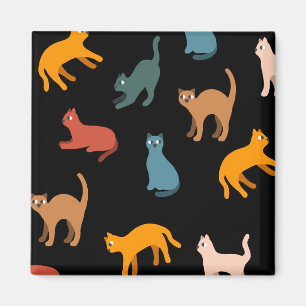 Katzen auf schwarz magnet