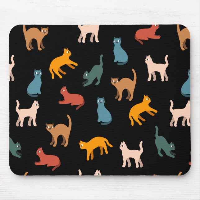 Katzen auf schwarz mousepad (Vorne)