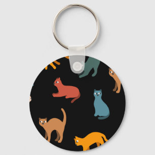Katzen auf schwarz schlüsselanhänger