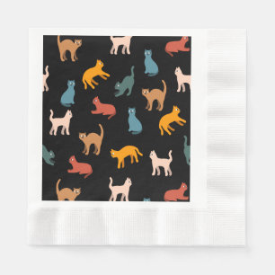 Katzen auf schwarz serviette