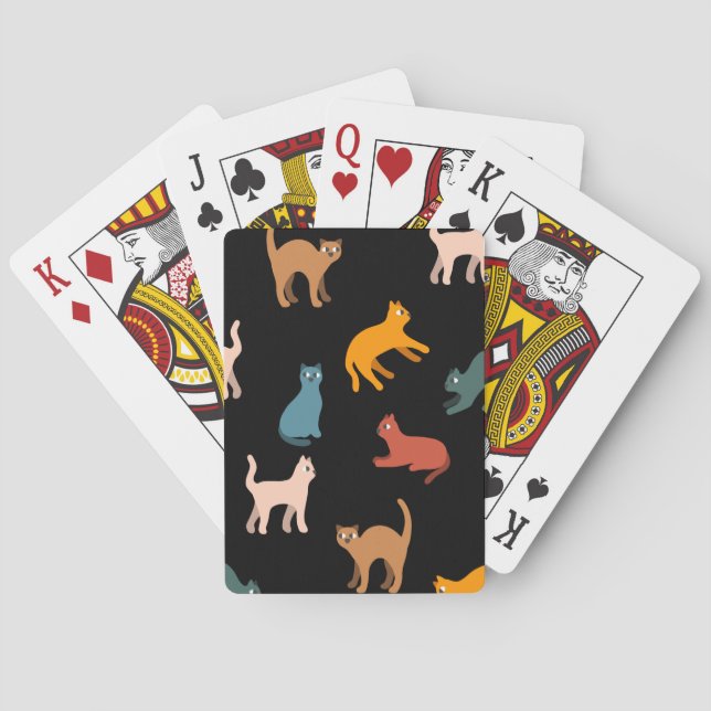 Katzen auf schwarz spielkarten (Rückseite)