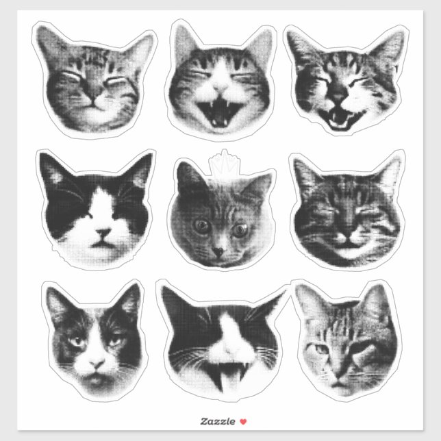 Katzen Aufkleber (Blatt)