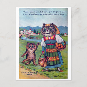 Katzen aus Italien - Louis Wain Feiertagspostkarte