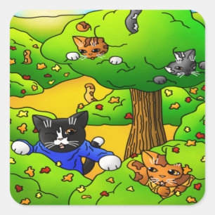 Katzen ausblenden quadratischer aufkleber