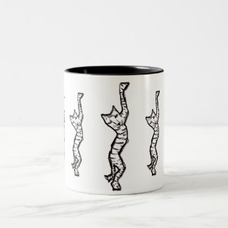 Katzen-Ausdehnung! Zweifarbige Tasse