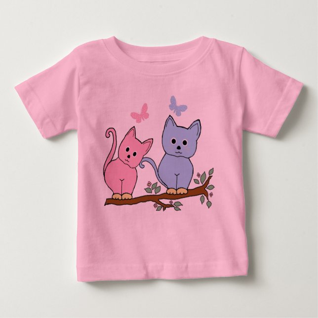 Katzen Baby T-shirt (Vorderseite)