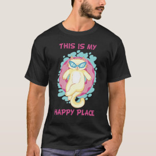 Katzen Baden Entspannendes Schwimmen Reifen Sommer T-Shirt