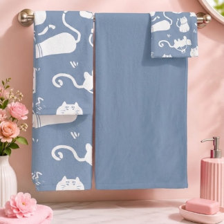Katzen Badhandtuch Set