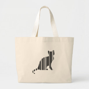 KATZEN BAR CODE Kitty Barcode Haustier Muster Desi Jumbo Stoffbeutel