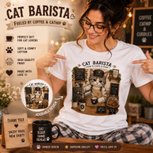 Katzen-Barista-Kaffee-Liebhaber-Süße-Katzen-T-Shir