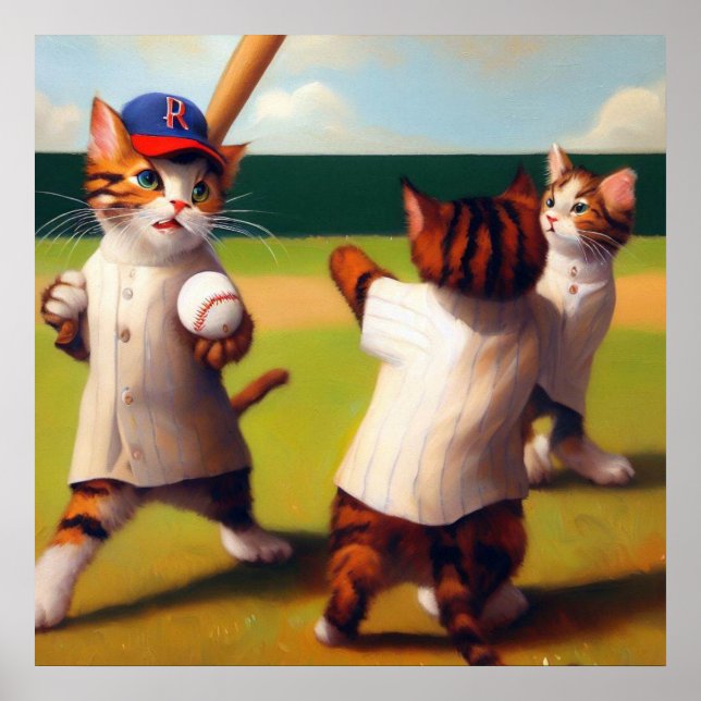 Katzen Baseball Poster (Vorne)