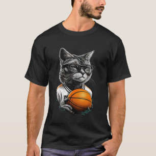 Katzen Basketball Grafik T-Shirts Männer Frauen Ju