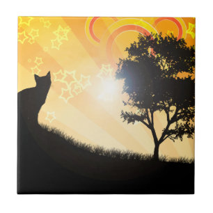 Katzen-Baum Fliese
