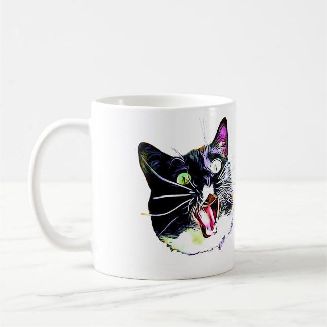 Katzen-Becher, den "ich kam, ich, sah, I FRAZZED " Tasse (Links)