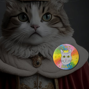 Katzen beherrschen Katzenliebhaber Russisches Blau Button