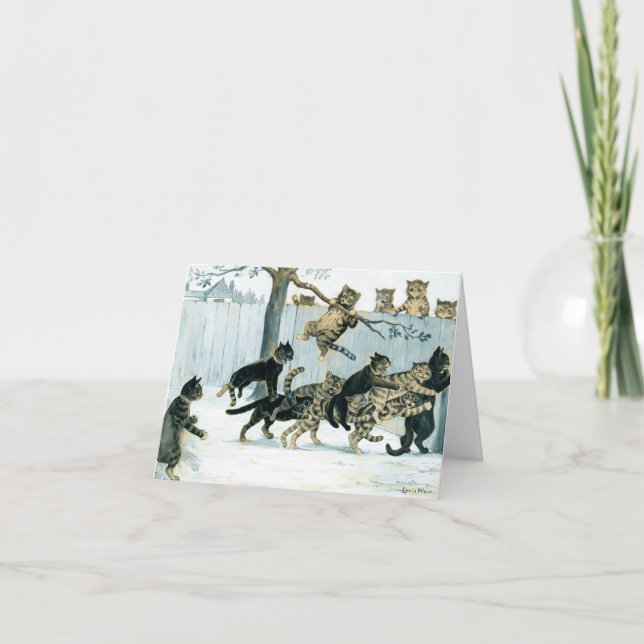 Katzen bei Play von Louis Wain Dankeskarte (Vorderseite)