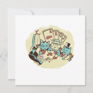 Katzen beim Pokern Karten Casino Glücksspiel Gesch