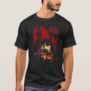 Katzen beschwören Dämonen Schwarze Magie T-Shirt