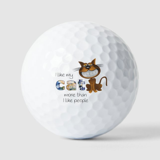 "Katzen bessere Gesellschaft als Männer" Stilvolle Golfball (Vorderseite)