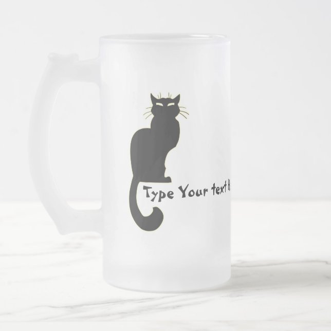 Katzen-Bier-Tassen-personalisierte Mattglas Bierglas (Links)