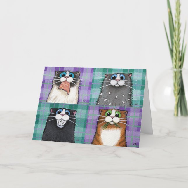 Katzen bis zu keine gute Grußkarte Karte (Vorderseite)