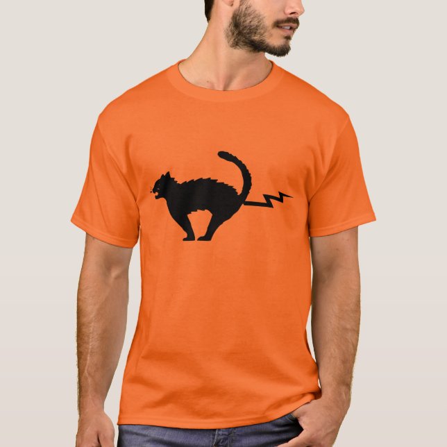 Katzen-Blitz-T - Shirt (Vorderseite)