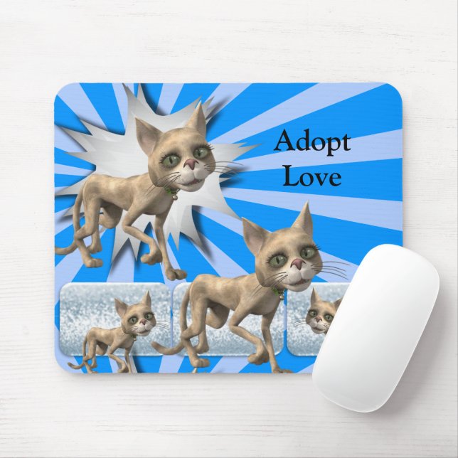 Katzen Blue Cat Adoption Maus Pad! Mousepad (Mit Mouse)