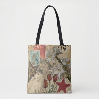 Katzen-Blumen-Collage-Muster – Hübsches künstleris