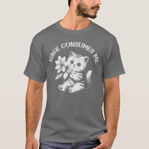 Katzen-Blumen-Wut-Verschlingt-Mich Lustiger Spruch T-Shirt